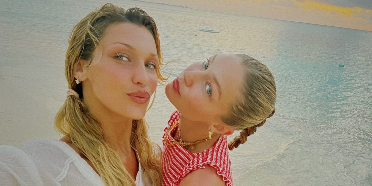 Gigi and Bella Hadid Show Off Matching Blonde Hair on a Family Beach Trip