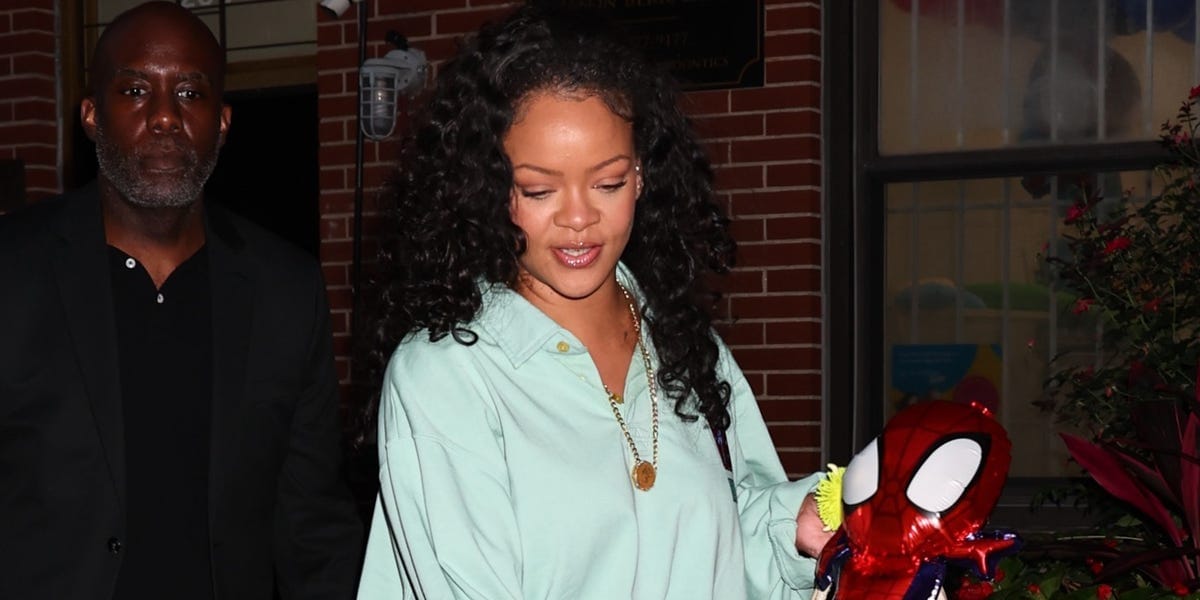 Rihanna’s Off-Duty Mom Uniform Includes Silk Balloon Pants and Snakeskin Sandals