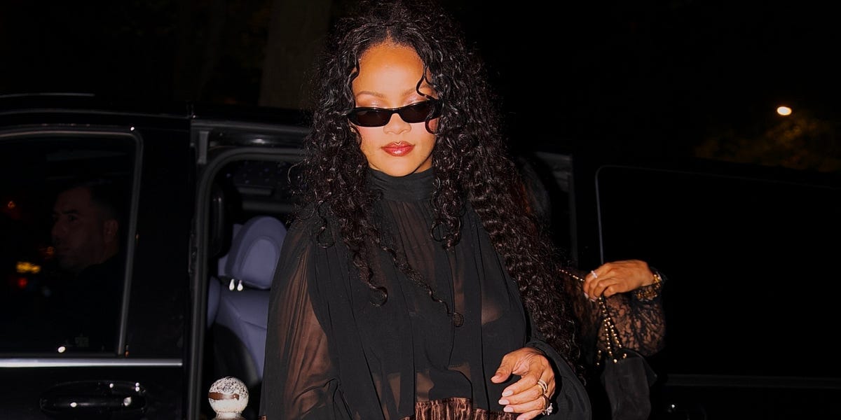 Rihanna’s Metallic Plissé Ferragamo After-Party Look Brings Its Own Glamorous Party