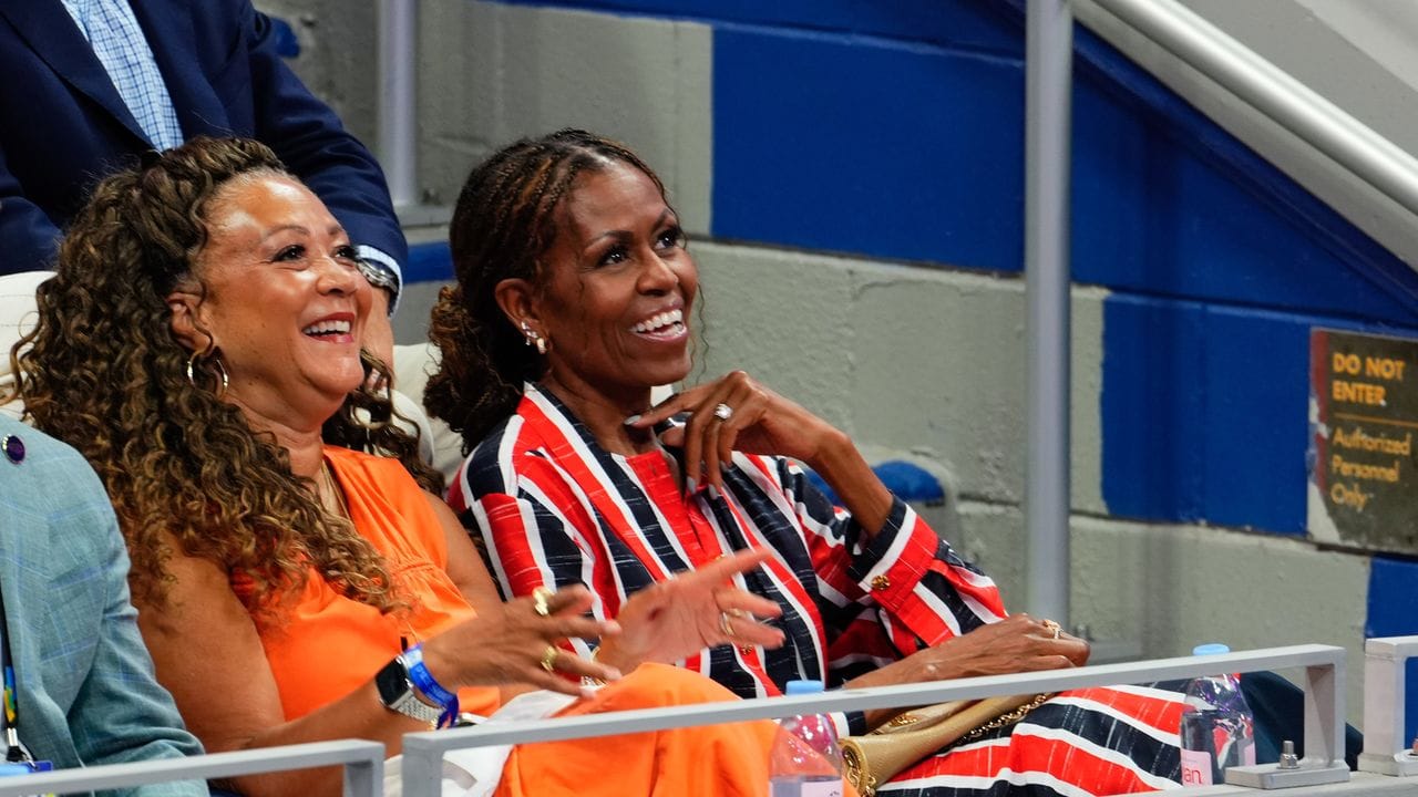 Michelle Obama Returns to the U.S. Open in Patriotic Colors
