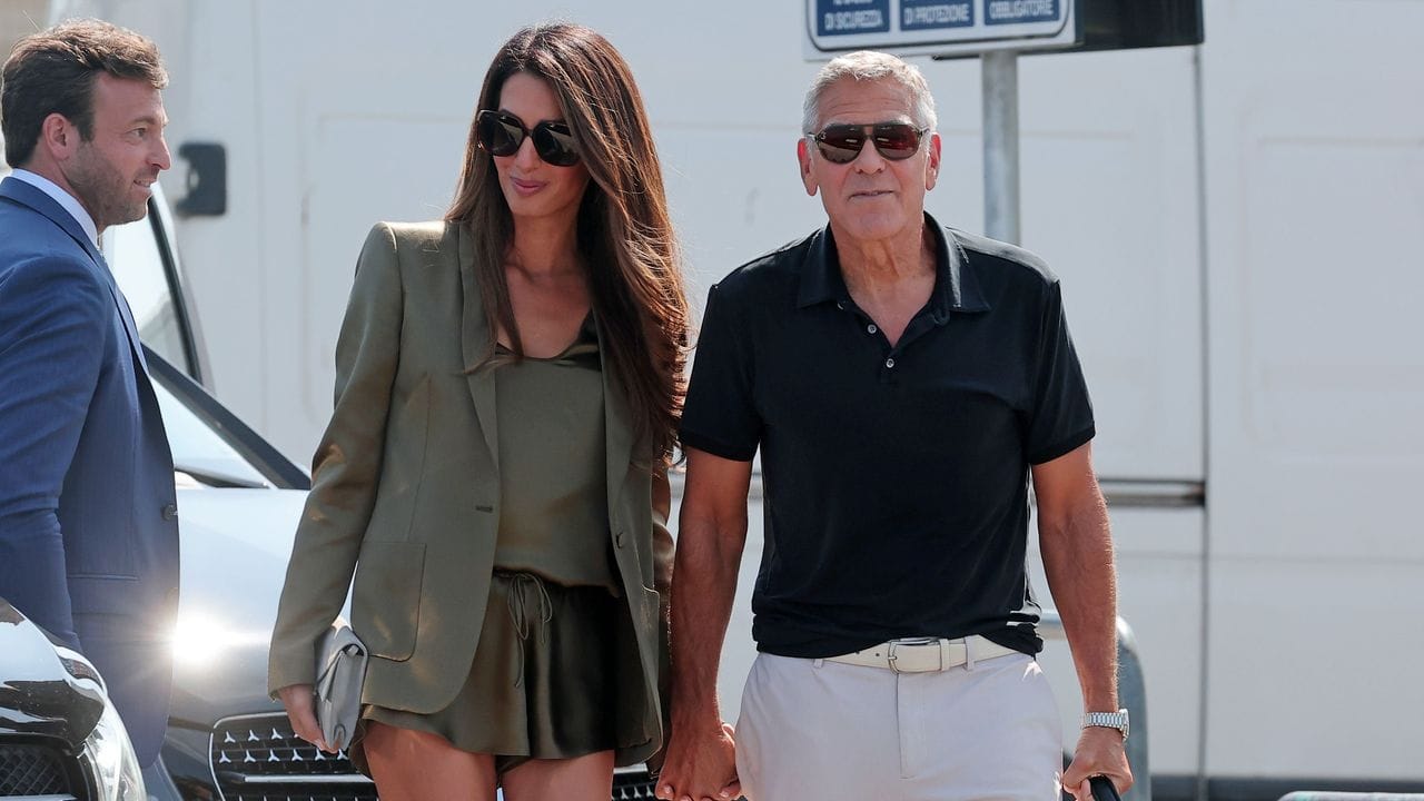 Amal Clooney Kicks Off Venice Film Festival With a Skirt Suit