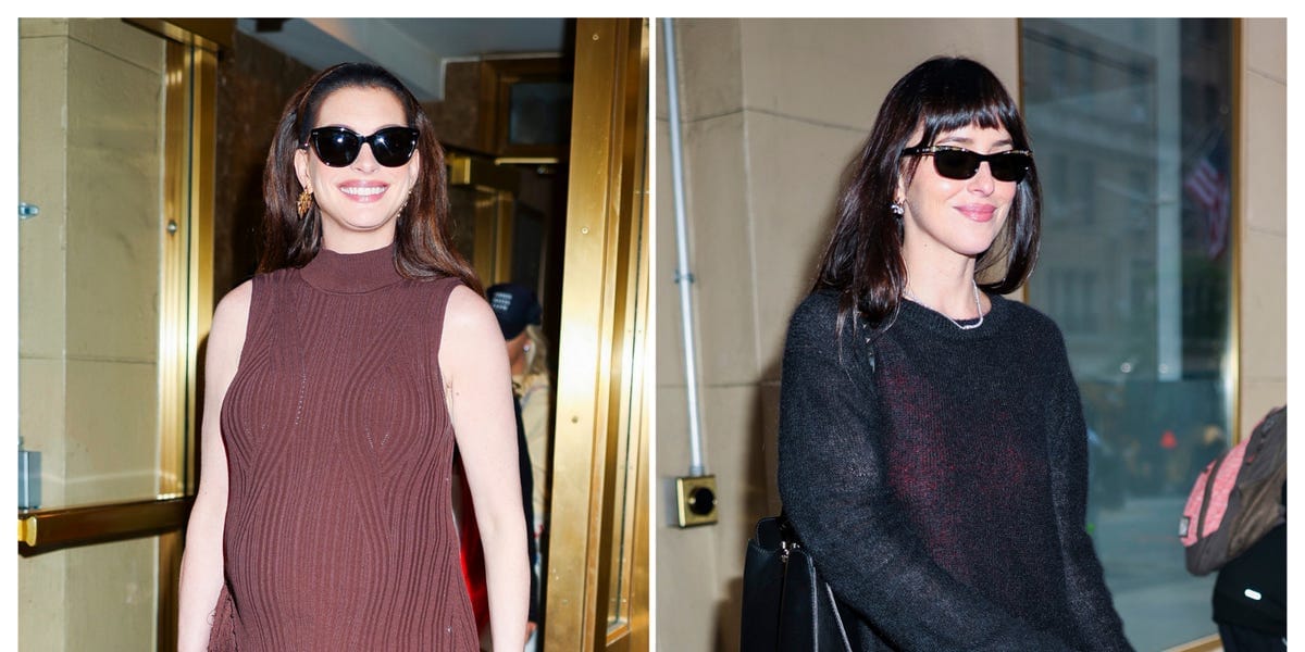 Anne Hathaway and Dakota Johnson Offer Two Takes on This Cozy Fall Silhouette