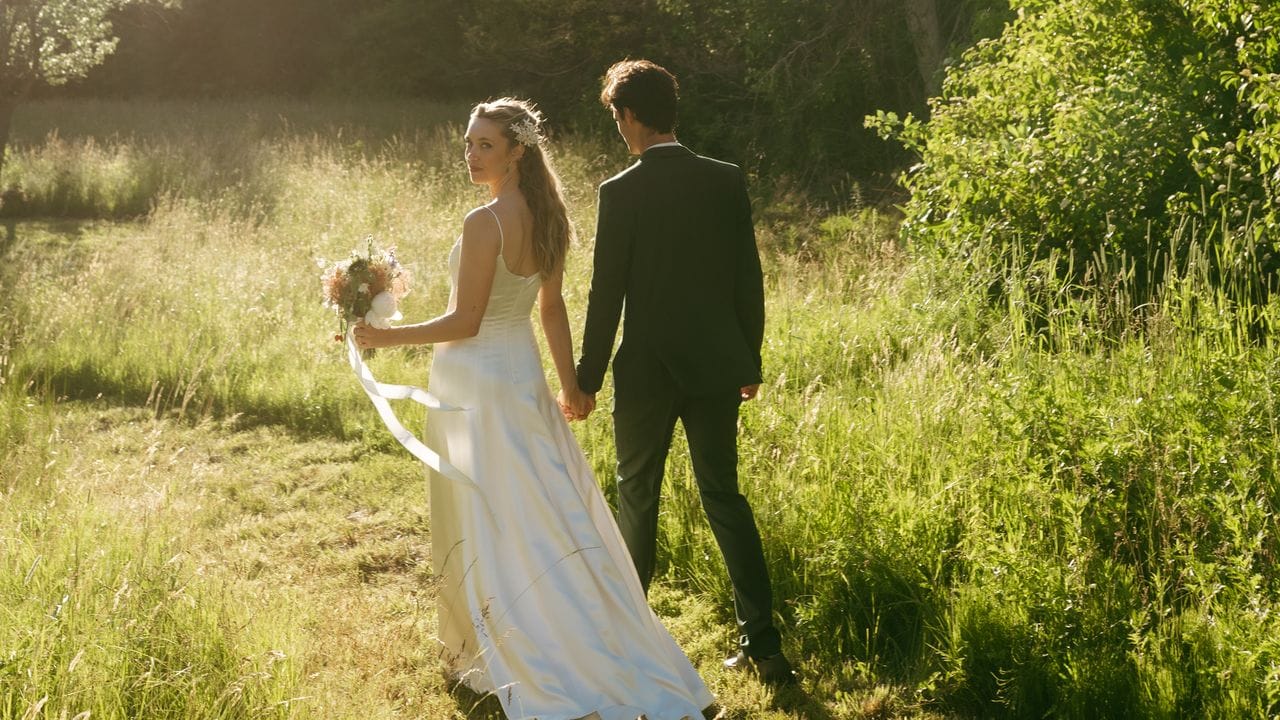 The Bride Wore an Antique Wax Flower Crown for Her Backyard Wedding in the Hudson Valley
