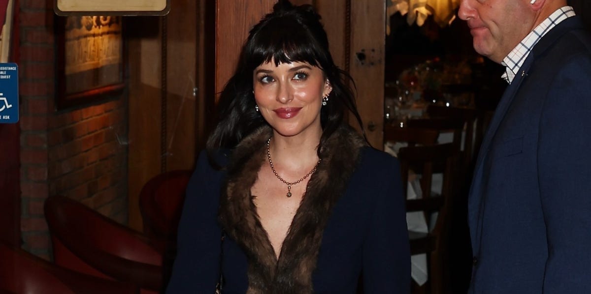 Dakota Johnson Takes a Cue From Fellow It Girls With This Fur-Trimmed Valentino Jacket