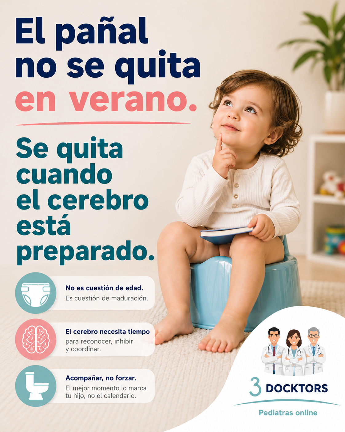 Por qué controlar el pipí y la caca no siempre ocurre al mismo tiempo