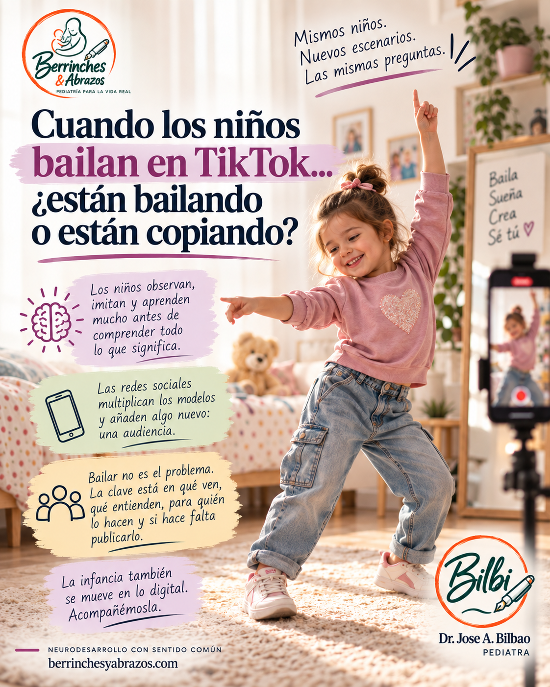 Cuando los niños bailan en TikTok… ¿están bailando o están copiando?
