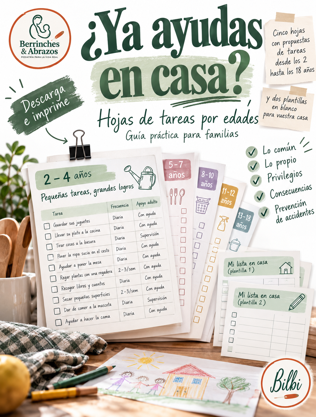 Guía de tareas domésticas por edades