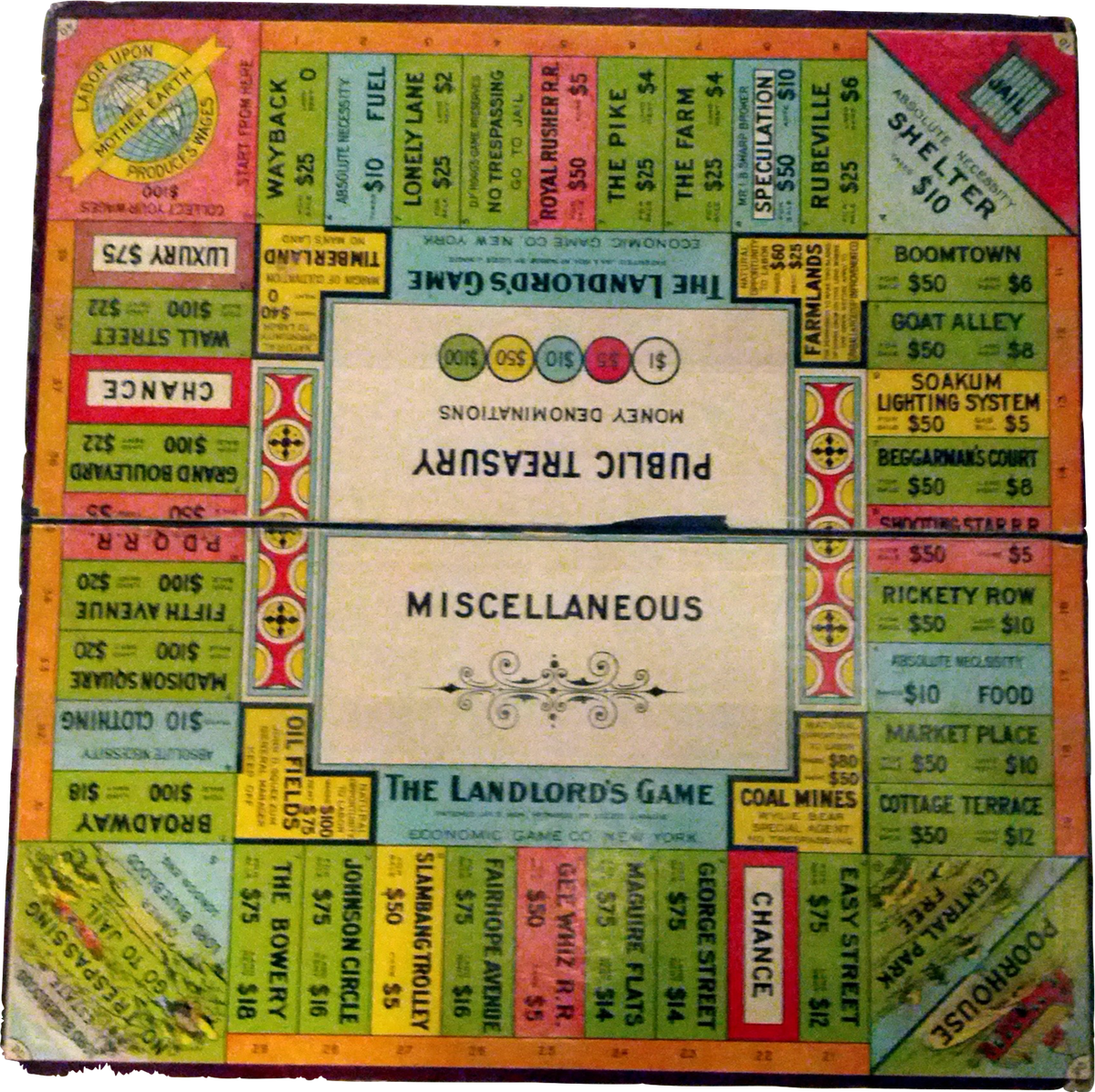 Photograph CC BY-SA 2.0 Cory Doctorow The Landlord's Game (Monopoly precursor)