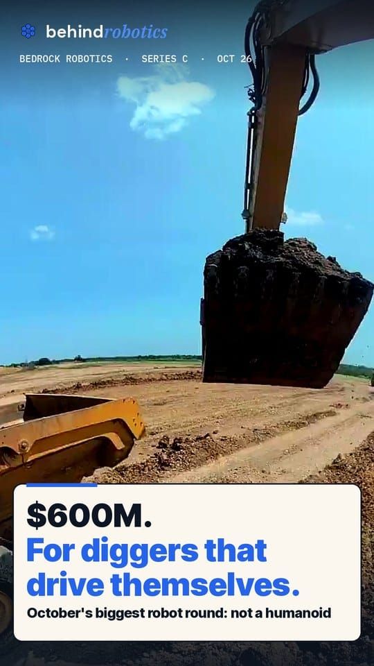 behindrobotics Short cover: Bedrock Robotics — $600M for diggers that drive themselves