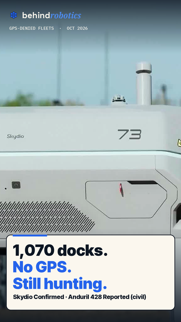 behindrobotics Short cover: No GPS. Still hunting — 1,070 Skydio Docks