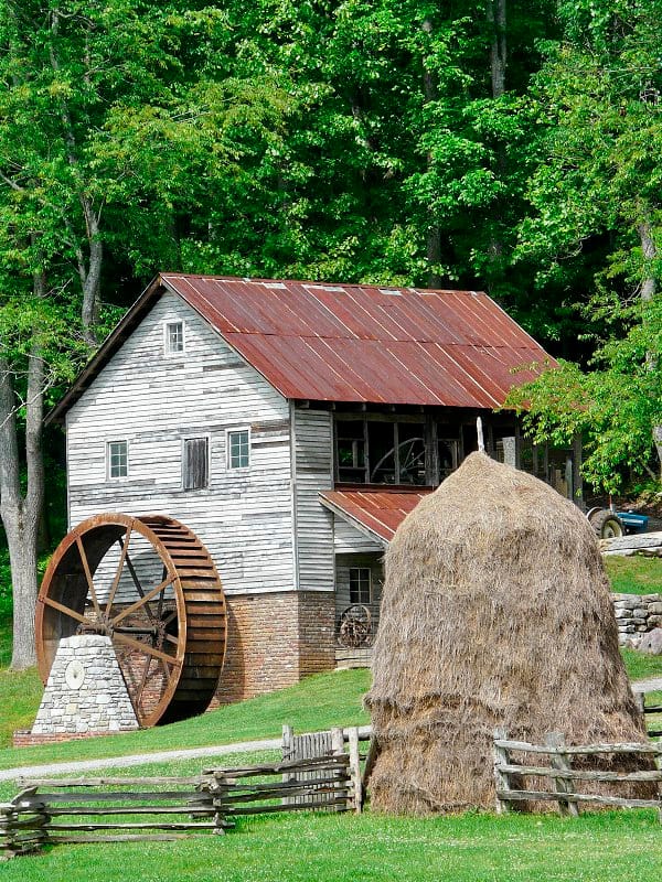 Grist mill at the Museum of Appalachia in East Tennessee.