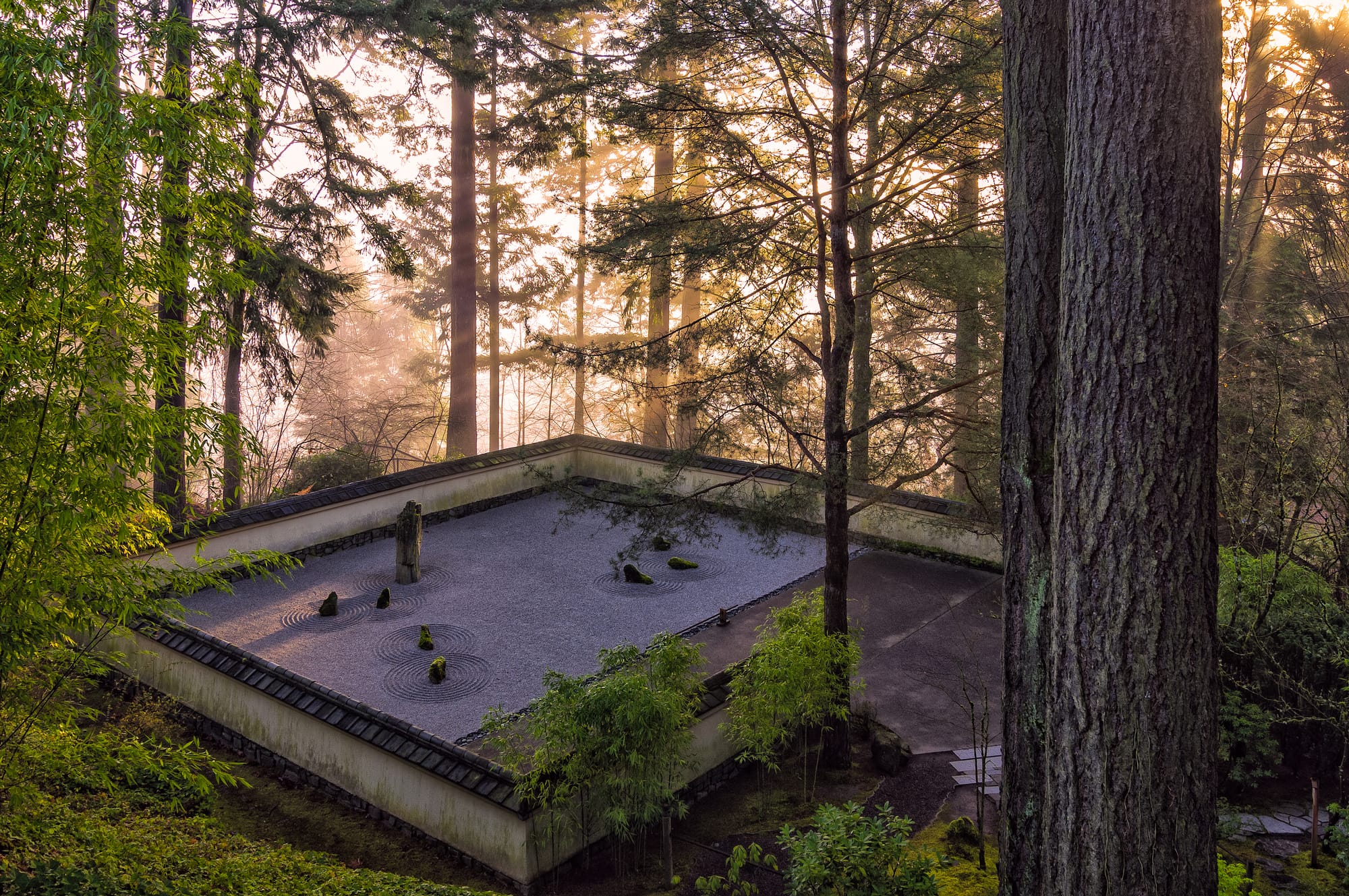 The sand and stone garden at the Portland Japanese Garden.