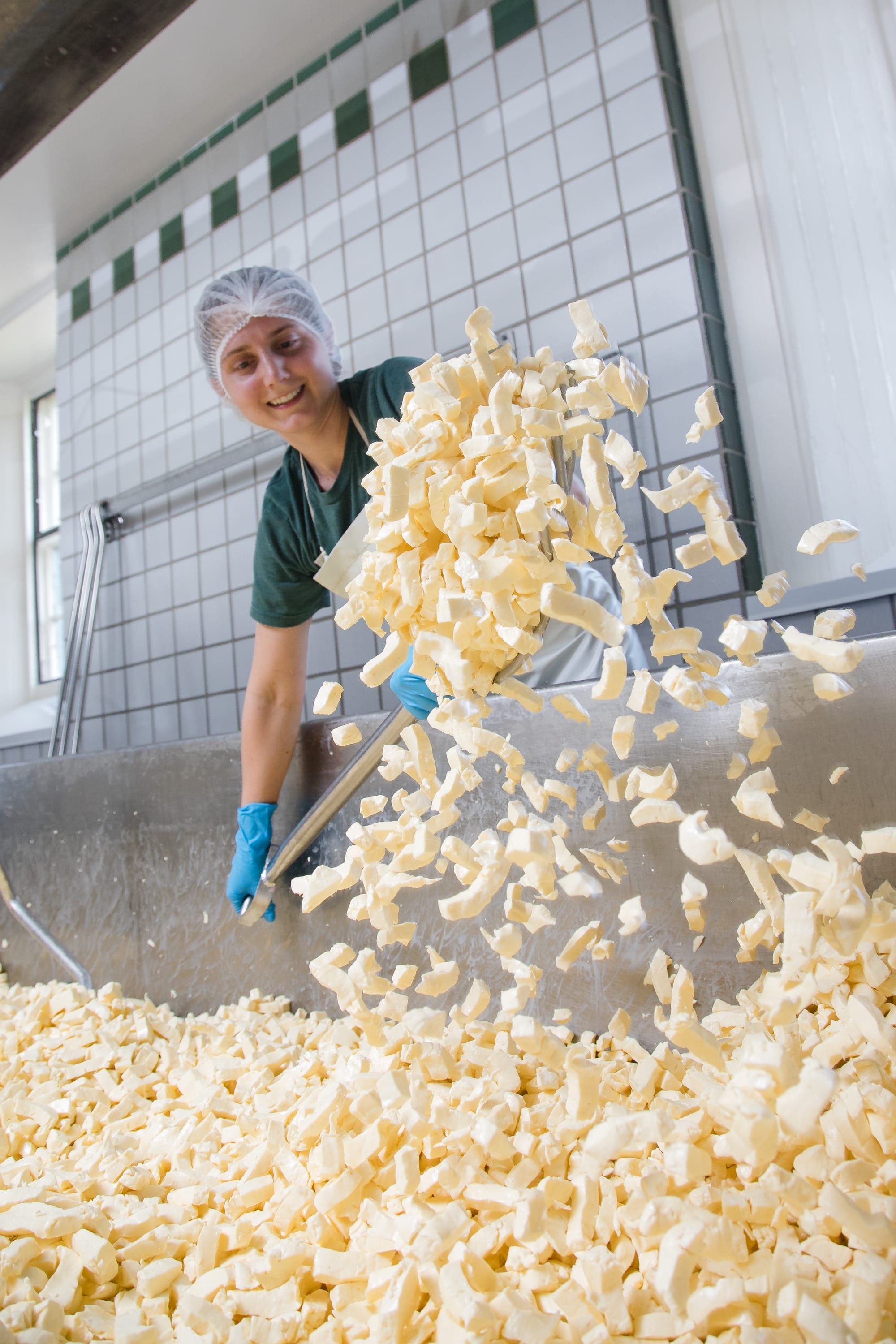 The cheese-making process at Shelburne Farms in Vermont.