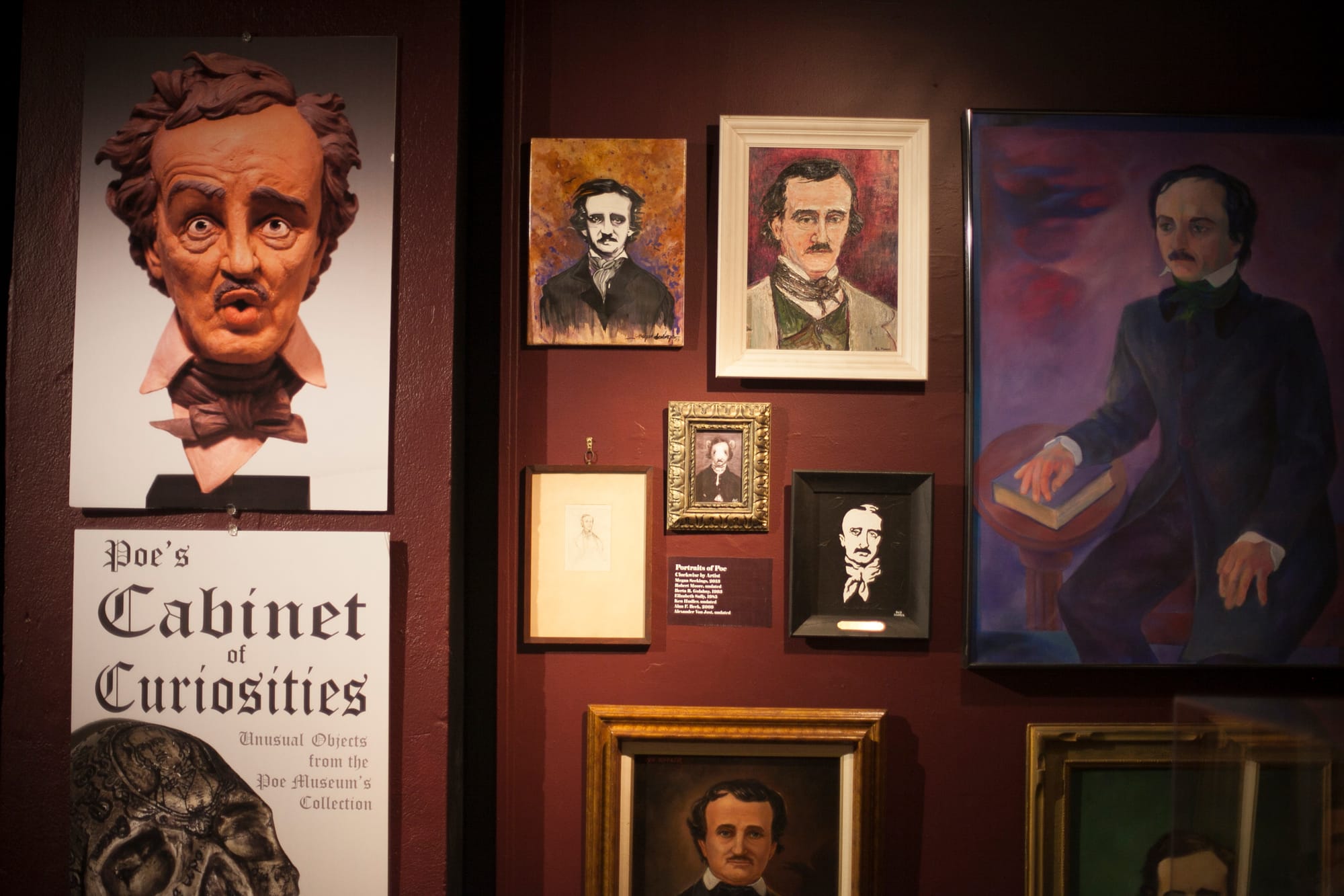 Edgar Allan Poe portraits and artifacts at the Poe Museum in Richmond