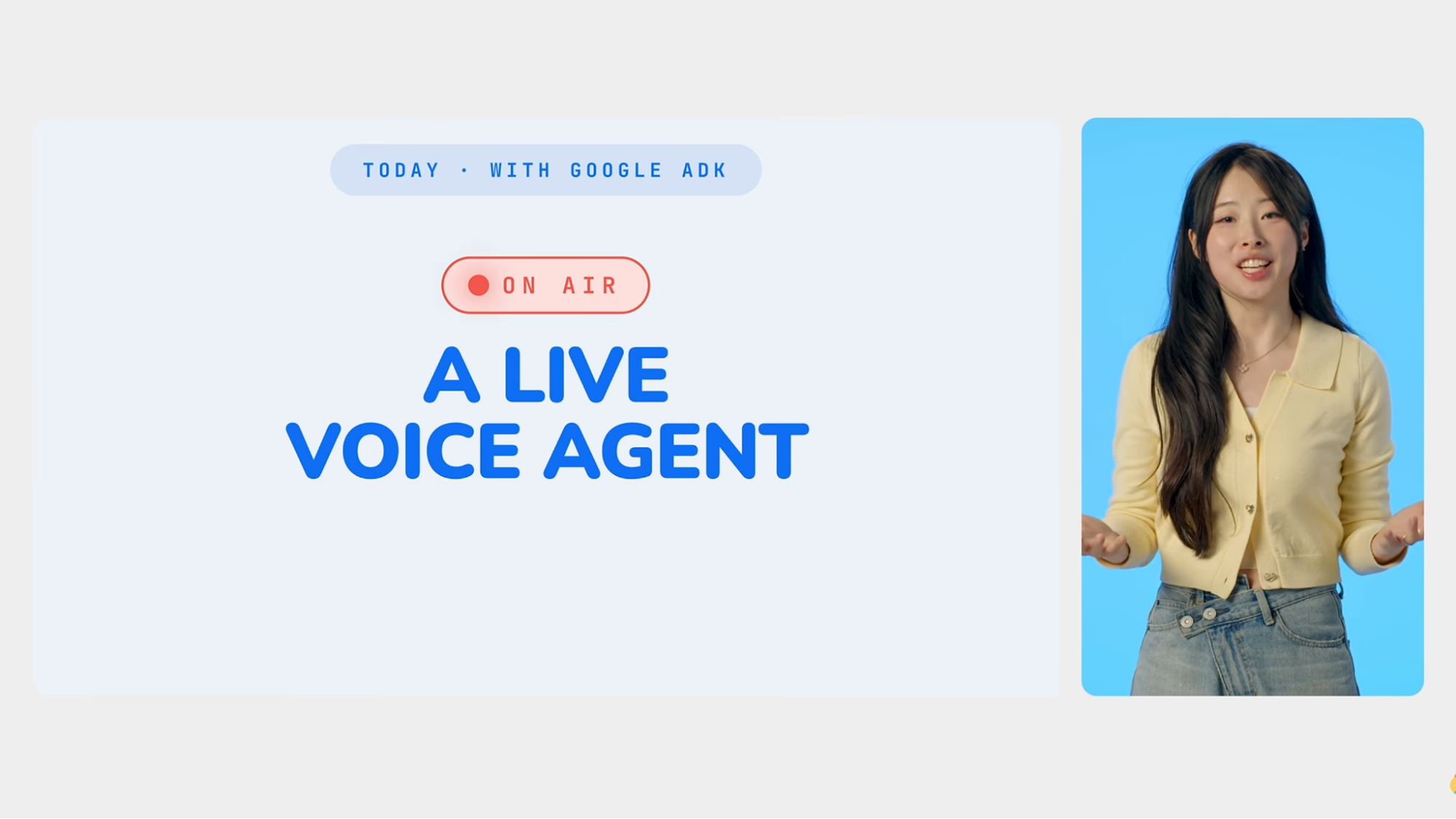 Demo image of a real-time voice agent built with Google Agent Development Kit and Gemini Live API.
