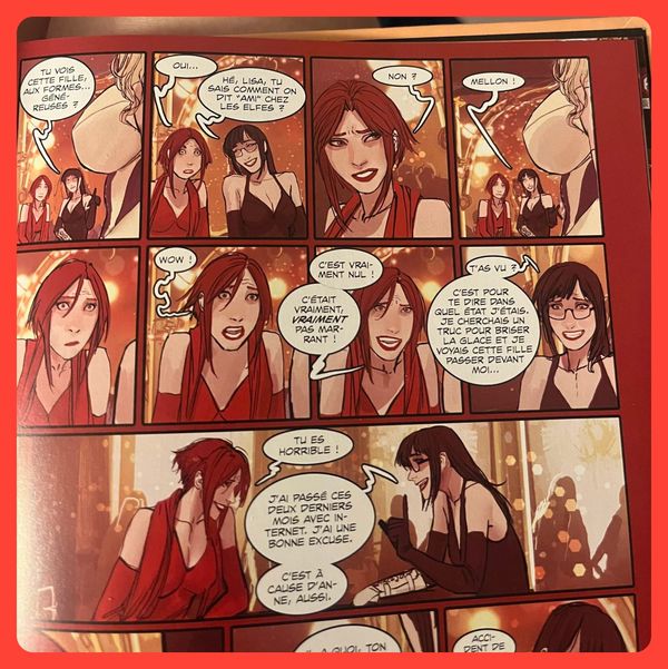 Ally qui fait une blague nulle à Lisa, passage de Sunstone l'Intégrale