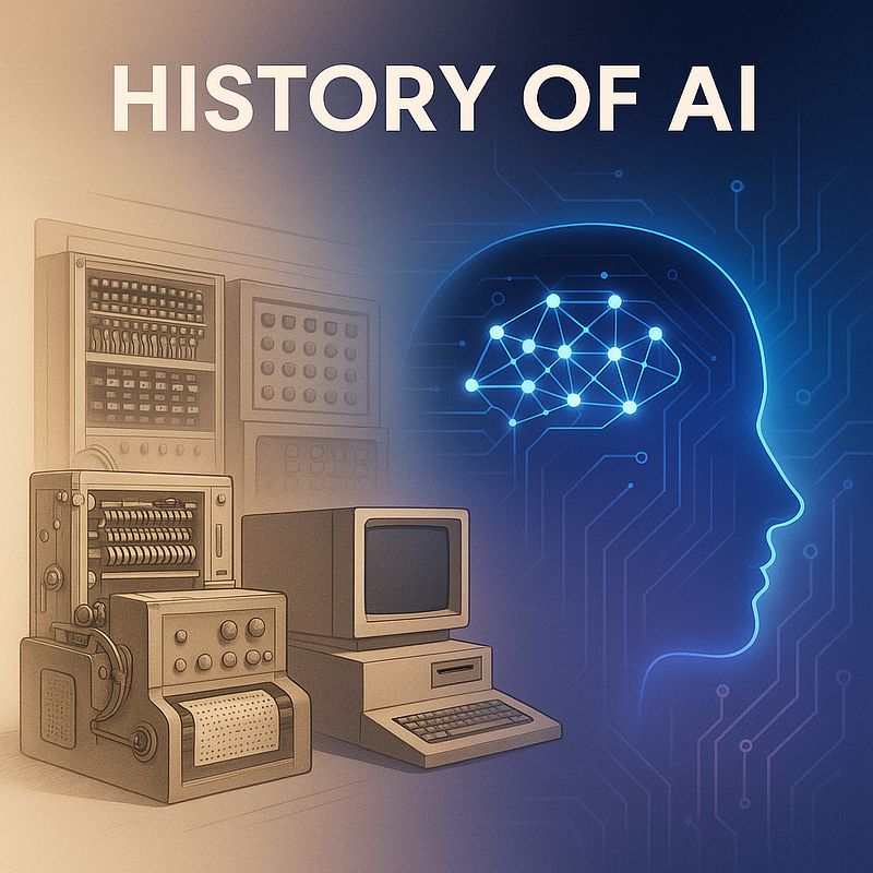 Image of an old computers with neuron connections.