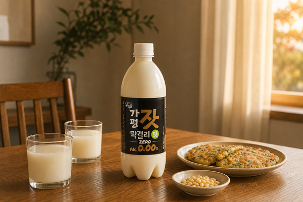 가평 잣의 부드럽고 고소한 풍미를 담은 가평잣막걸리맛제로0.00