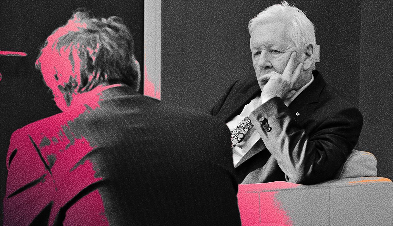 Former UN ambassador Bob Rae at a meeting with Rafael Mariano Grossi, IAEA Director-General, in July 2025.