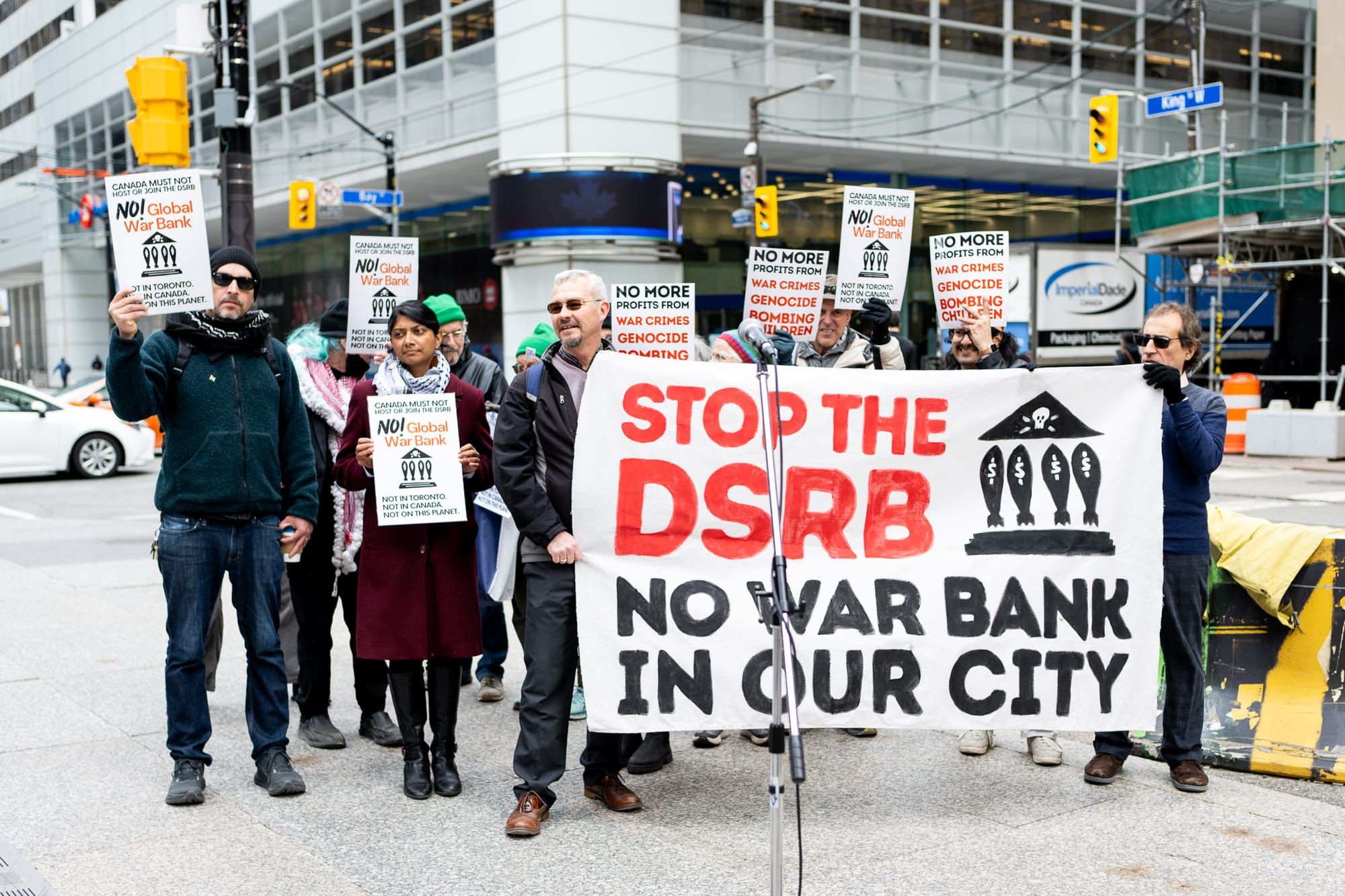 Demonstrators gather in downtown Toronto to protest the DSRB.