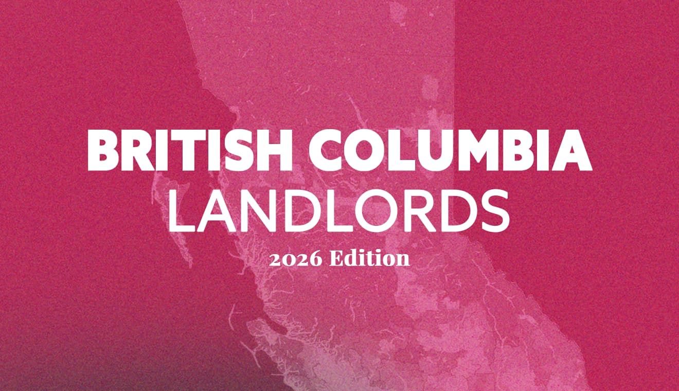"British Columbia Landlords 2026 Edition" on a map of the province