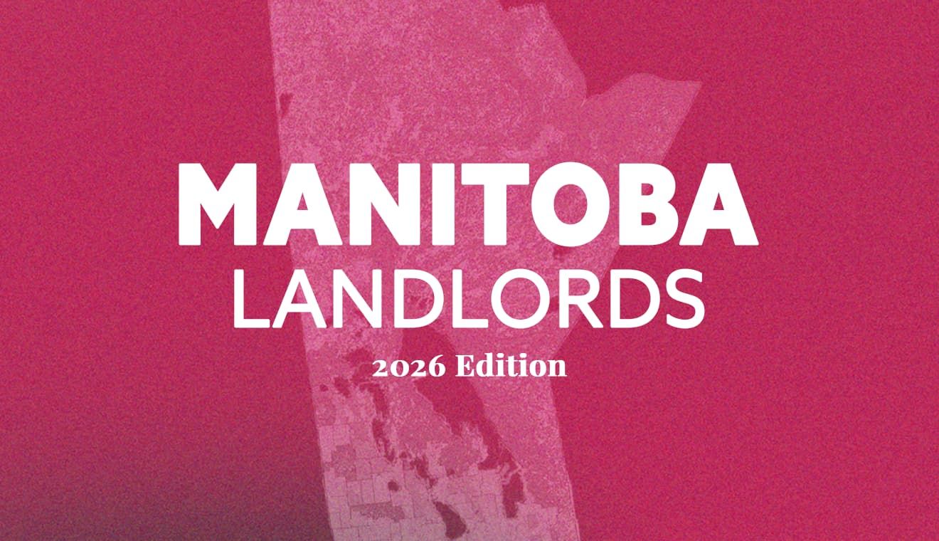 "Manitoba Landlords 2026 Edition" on a map of the province