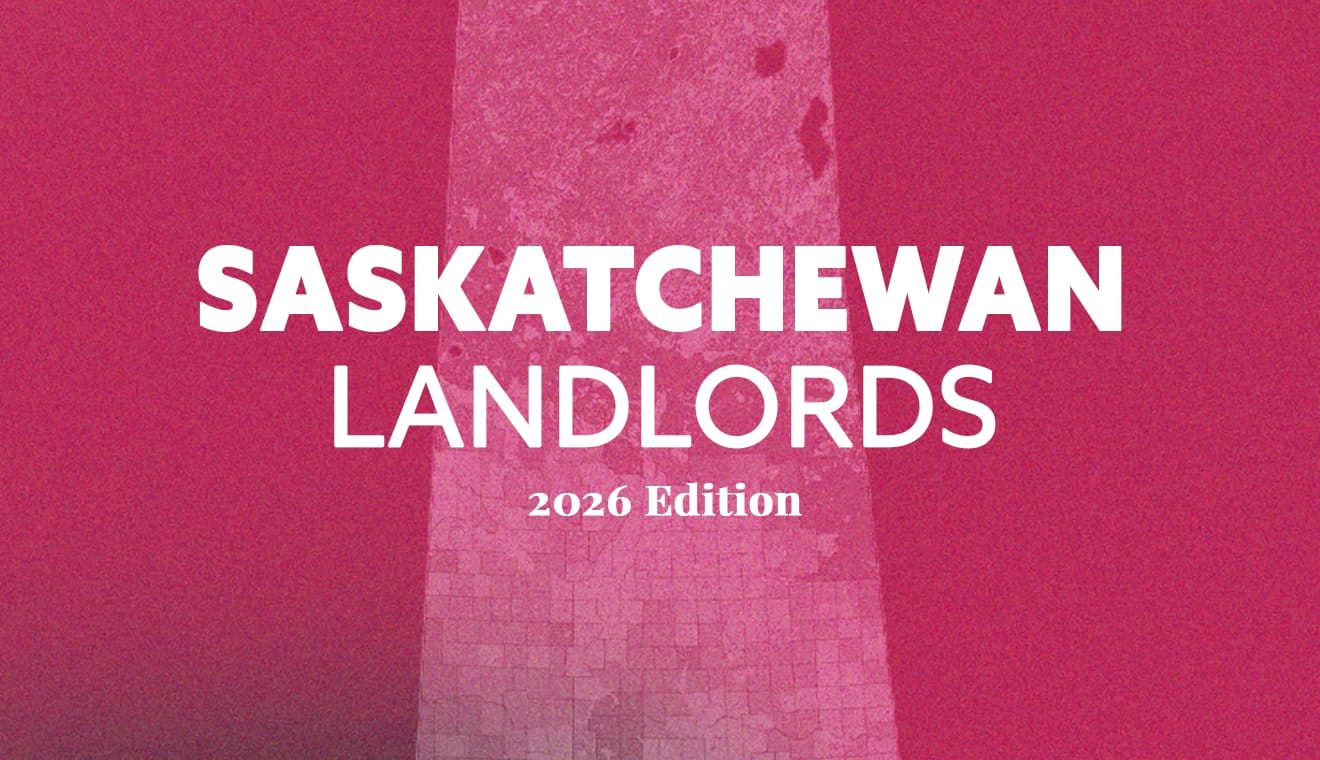 "Saskatchewan Landlords 2026 Edition" on a map of the province