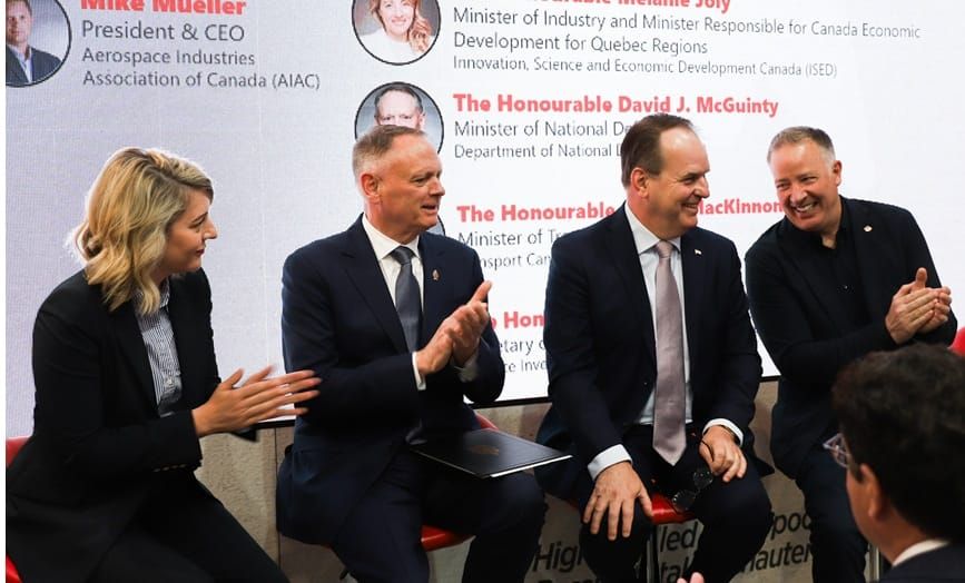 Melanie Joly and other ministers at the Farnborough International Airshow