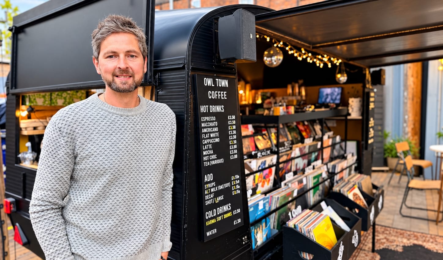 New vinyl, craft beer and coffee caravan Owl Town to officially open in Altrincham this weekend