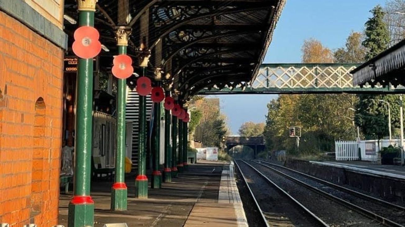 Poppies removed from Hale Station - because they could confuse train drivers