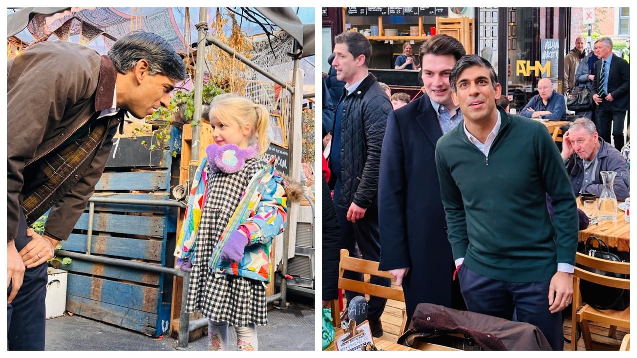 Pictures: Prime Minister Rishi Sunak meets local businesses and residents during visit to Altrincham