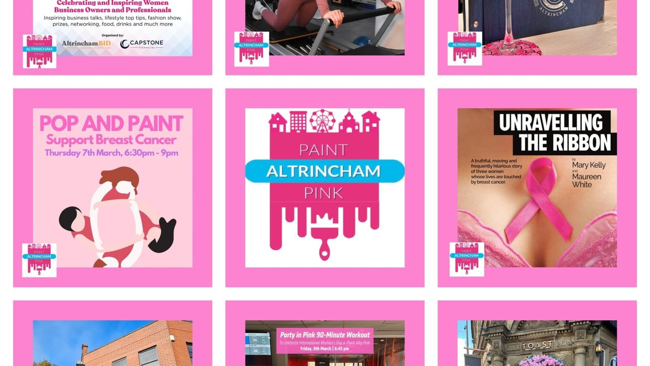 Here are all events that will 'Paint Altrincham Pink' to raise money for Prevent Breast Cancer