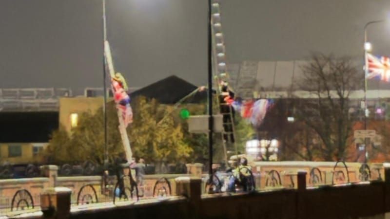 Video: Union flags are back on the Altrincham flyover - just days after council removal