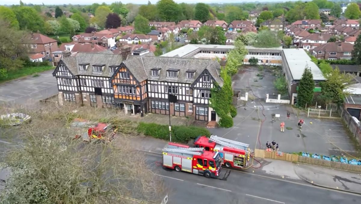Fire crews tackle another blaze at derelict Timperley hotel