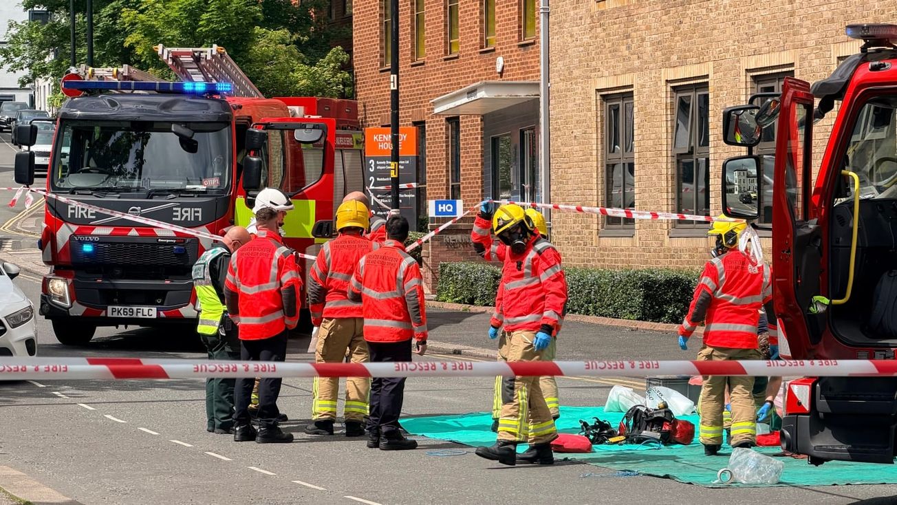 Altrincham office building evacuated after chemical spillage