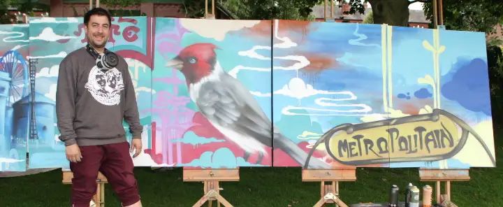 Graffiti artist’s giant mural from Altrincham French Festival being auctioned off for cancer charity