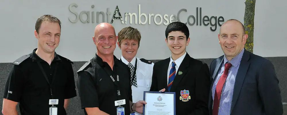 Altrincham schoolboy wins police award for bravery after near-death crash