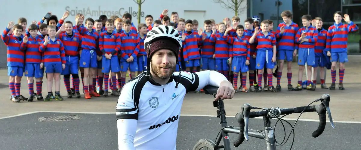 Hale pilot sets off on 1,000km bike ride in memory of rugby-loving dad