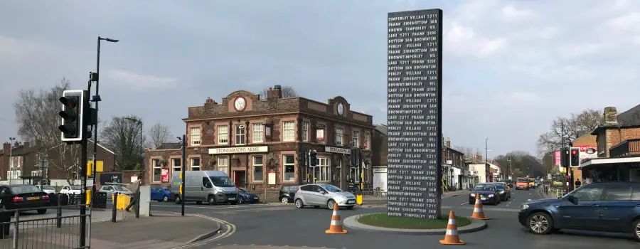 Exclusive: 12-metre “traffic-calming” steel totem to be installed in Timperley village