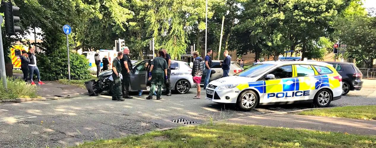 Unmarked police cars and helicopter involved as high-speed chase ends in crash