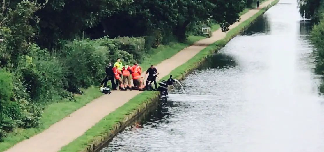 Man, 90, rescued after driving mobility scooter into the Bridgewater Canal in Timperley