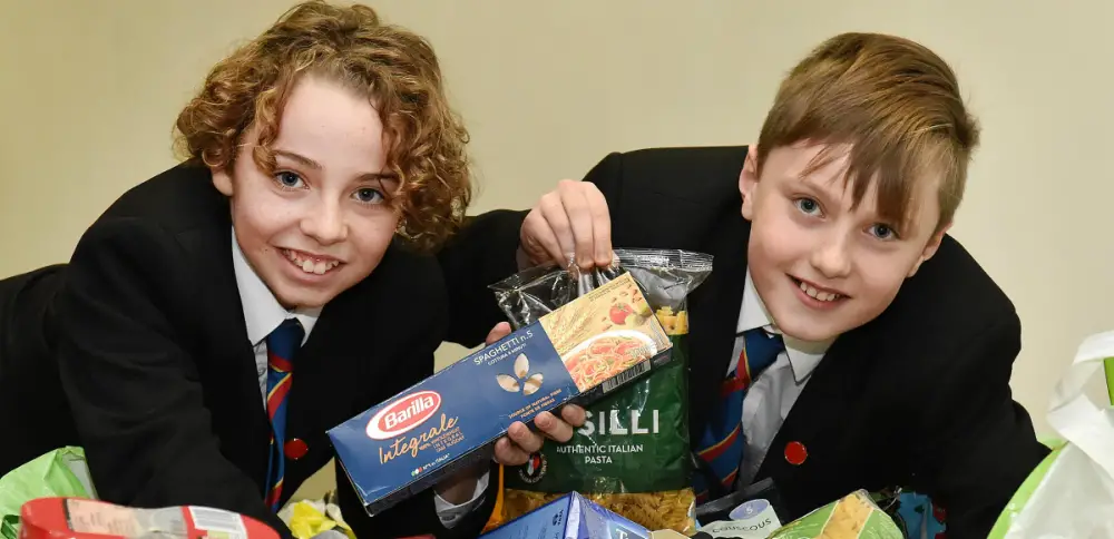 Schoolboys’ reverse Advent Calendar collects 100 boxes for food banks
