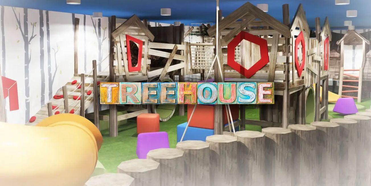 A 7,500 sq ft children’s play centre with licensed restaurant, sports area, party rooms and a giant slide is opening in Altrincham