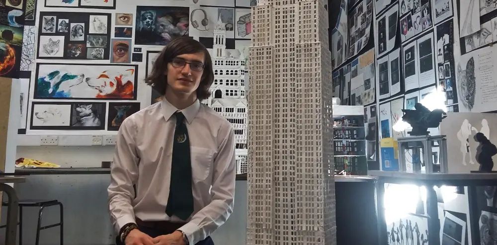 Altrincham pupil exhibits schoolwork at Hale gallery – and sells it to London buyer for £500