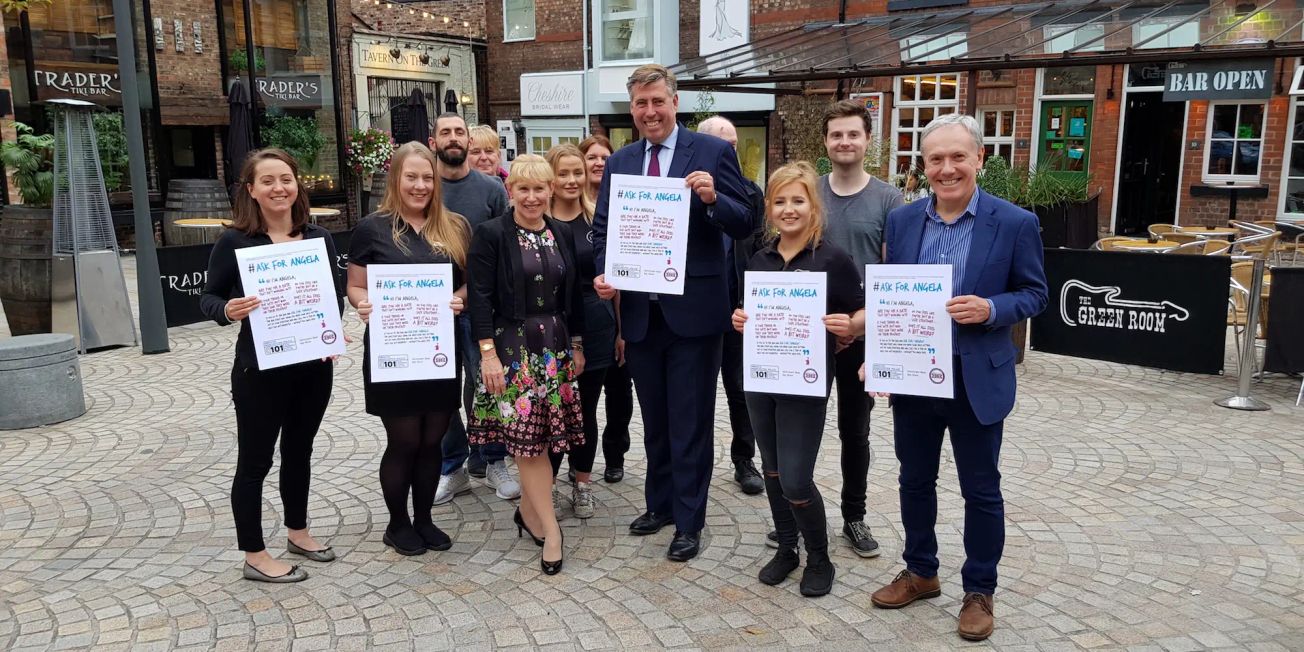 Twenty pubs and bars sign up for new night-time safety initiative as ‘Ask for Angela’ launches in Altrincham