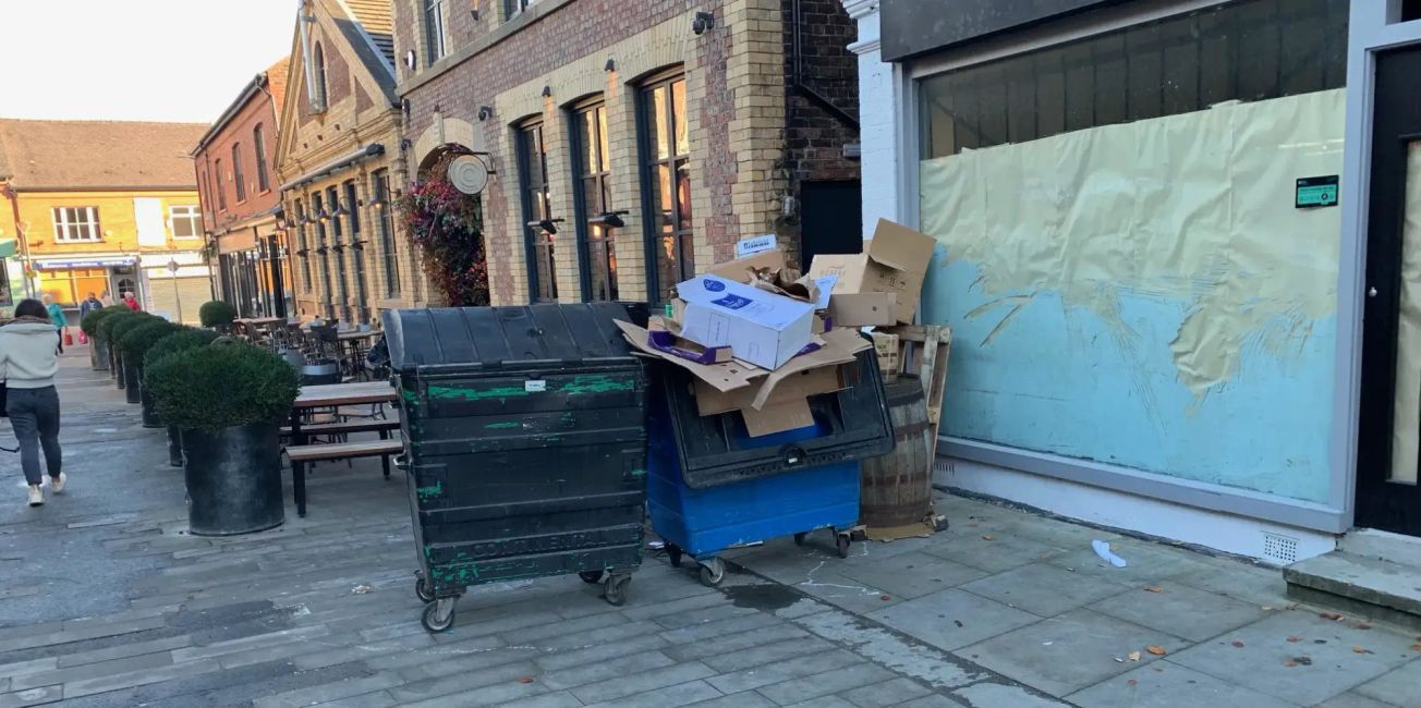 Altrincham Market’s fury at “continual problem” of overflowing bins – days after council contractor was fined £1m