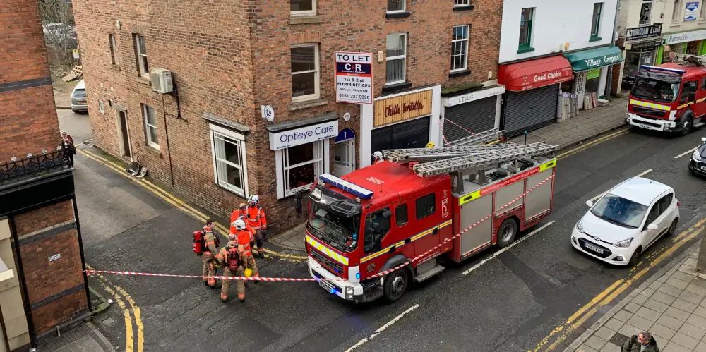 Three fire engines called to heater blaze in Altrincham town centre
