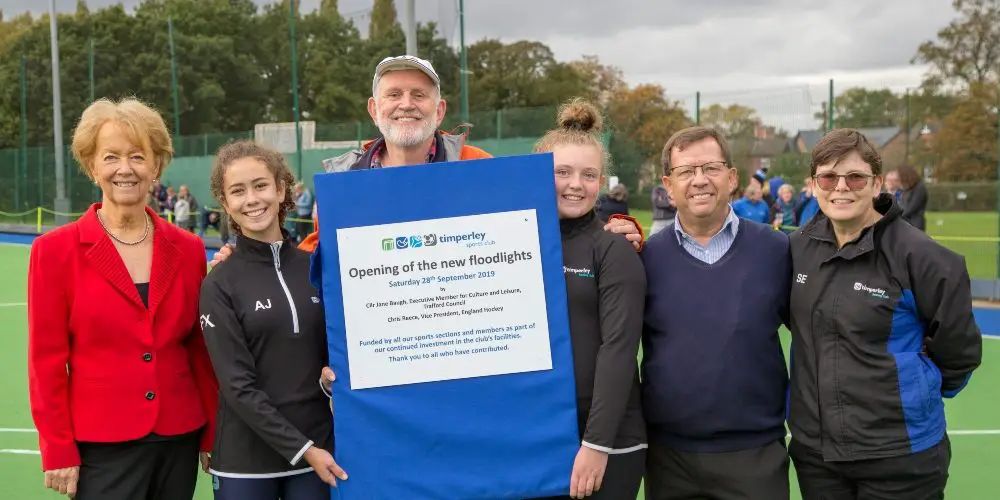 Timperley Sports Club unveils new floodlights after raising £38,000 from members