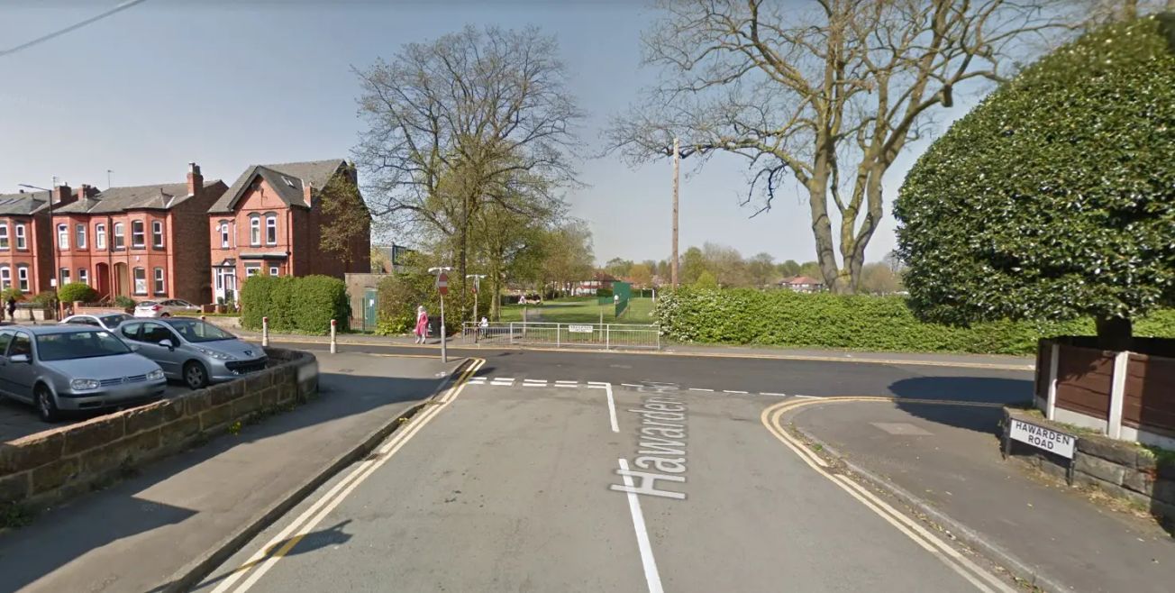 Driver arrested as car mounts pavement and hits woman in Altrincham