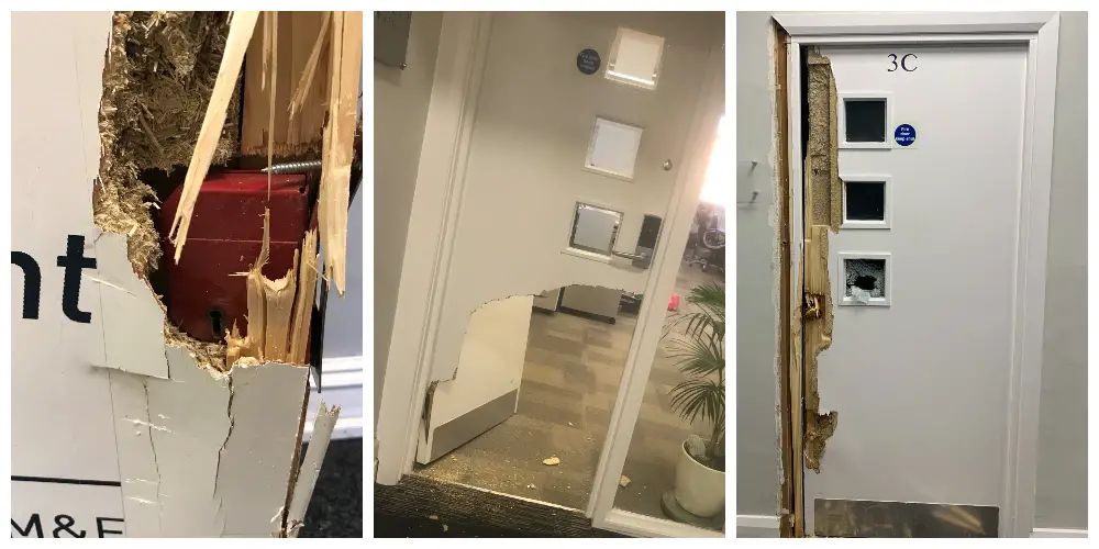 Police investigating after all 11 first-floor businesses are hit during burglary at Timperley village office building